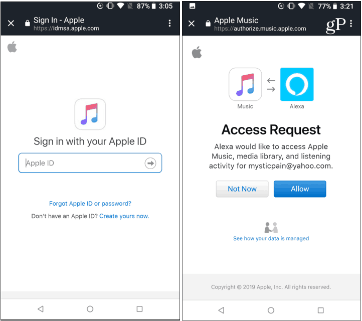 Povežite Apple Music s Alexa