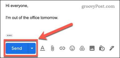 Gmail gumb za slanje