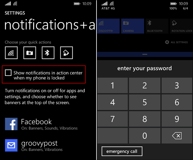 Windows Phone 8.1: Sprječava ljude da vide obavijesti na zaključanom zaslonu