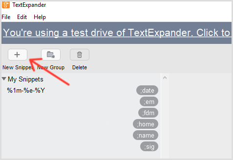 TextExpander dodaj isječak