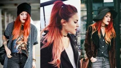 Crimson narančasta ombre moda za kosu