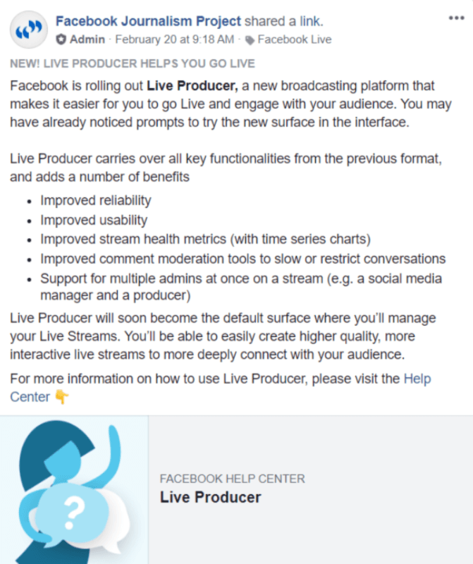 Facebook izbacuje Live Producer i čini ga zadanom površinom za upravljanje prijenosima uživo.