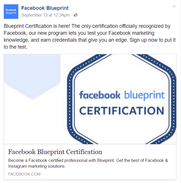 facebook blueprint certifikat