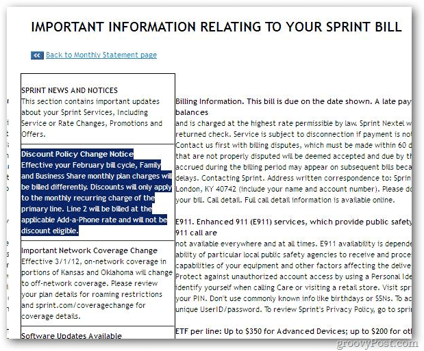 Važne informacije o računima za sprint