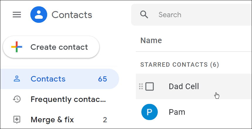 Stranica Gmail kontakata