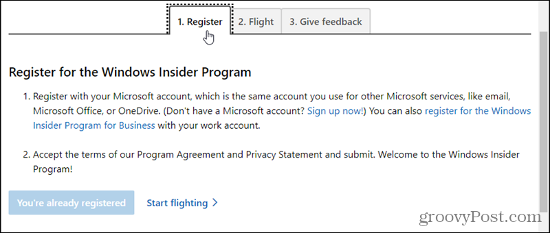 Registrirajte se za Windows Insider program