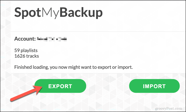 Izvoz Spotify popisa za reprodukciju pomoću SpotMyBackup-a