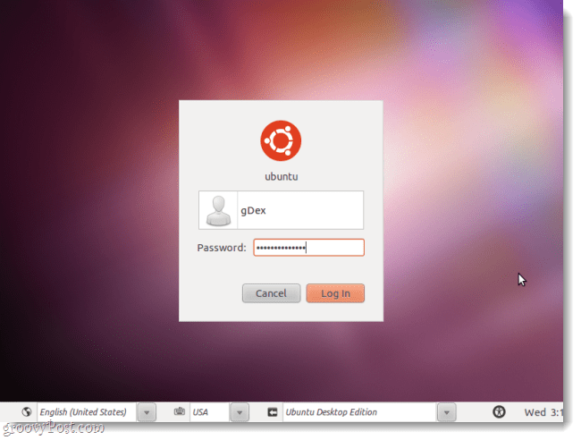ubuntu zaslon za prijavu