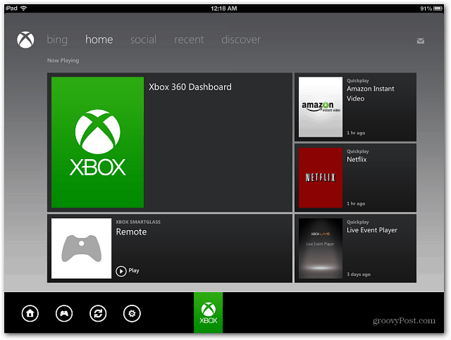 Xbox SmartGlass nadzorna ploča