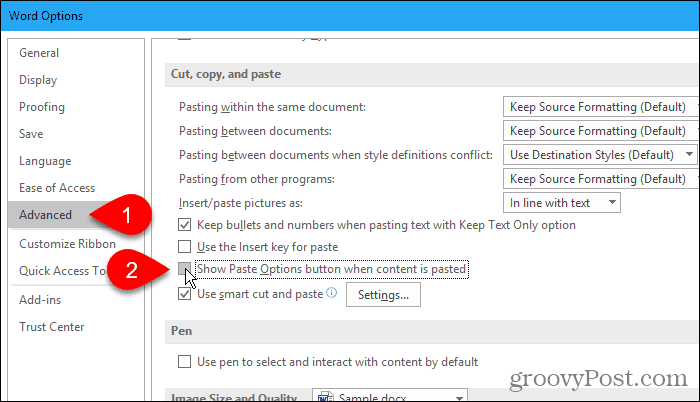 Kako ukloniti dosadnu kutiju zalijepljenja iz programa Microsoft Word