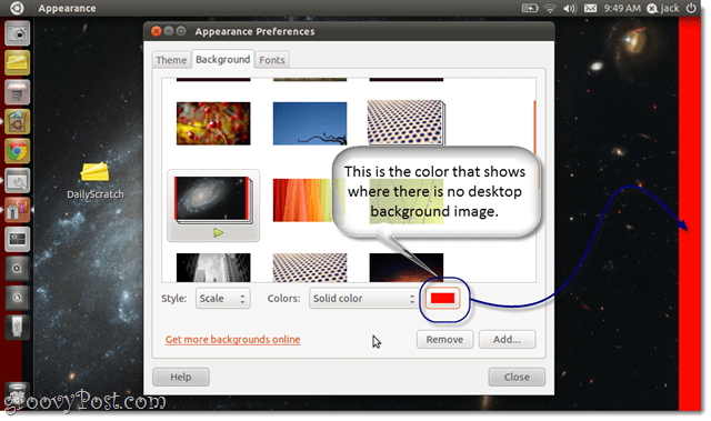 Kako promijeniti pozadinu pozadine u Ubuntu