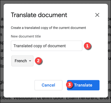 Mogućnosti prijevoda u Google dokumentima