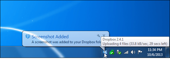 Dodan zaslon verzije Dropbox