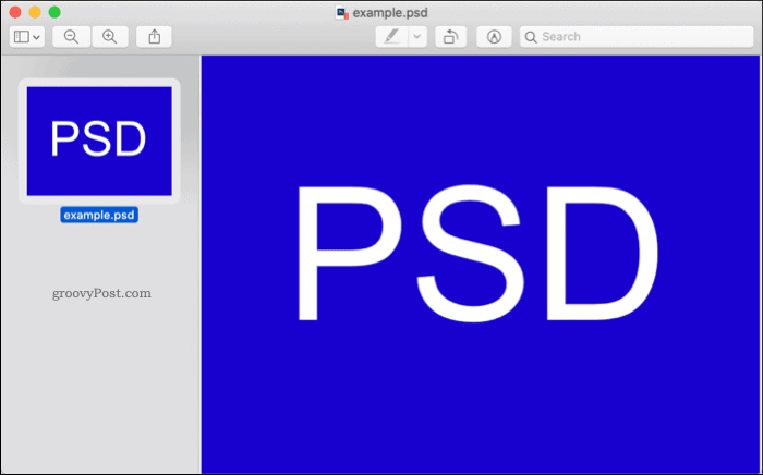 Otvaranje PSD datoteke u macOS-u