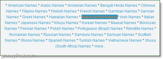 popis indijanskih imena koje treba izgovoriti