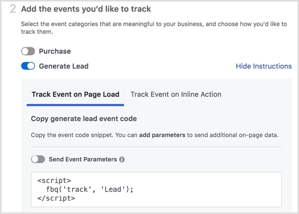 Instalacija Facebook piksela dodaje događaje