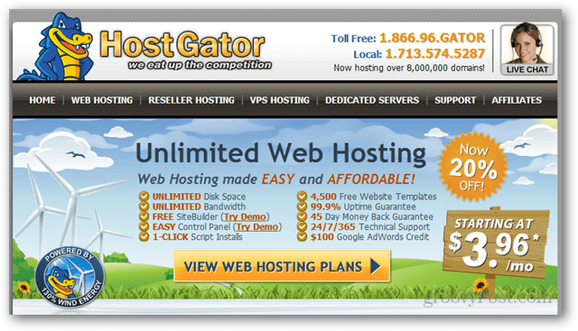 hostgator, s Floride za web