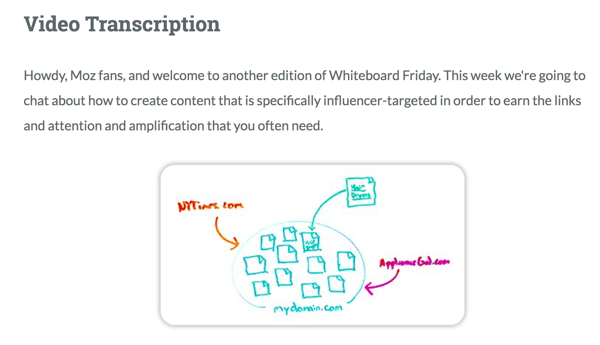 Moz pruža potpunu video transkripciju za Whiteboard Friday.