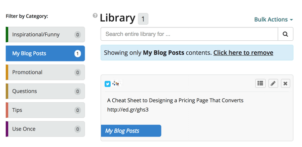 Kliknite filtar Moji postovi na blogu da biste vidjeli samo postove u toj kategoriji.