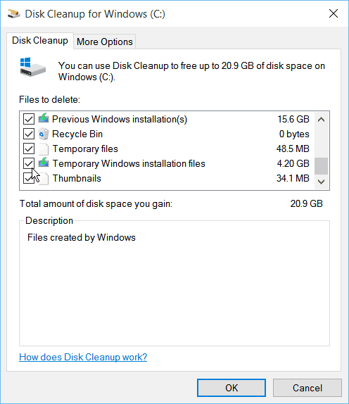 Čišćenje diska Windows 10