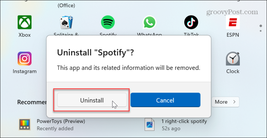 deinstaliraj aplikaciju windows 11