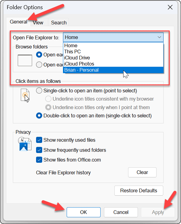 File Explorer Otvorite na OneDrive 