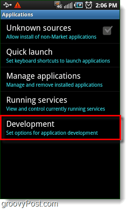 Postavke Android razvojnih aplikacija