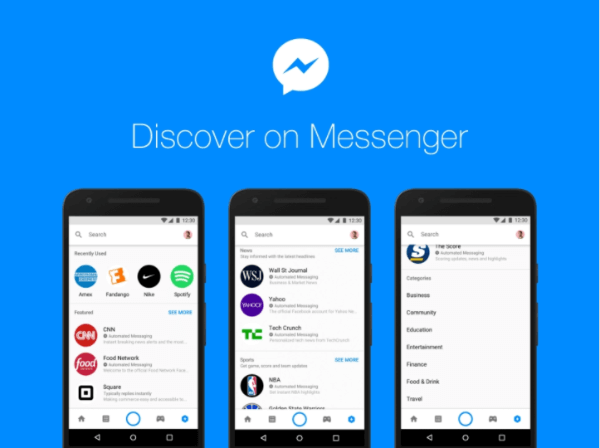 Facebook-ovo novo središte Discover unutar platforme Messenger omogućuje ljudima pregledavanje i pronalaženje botova i tvrtki u Messengeru.