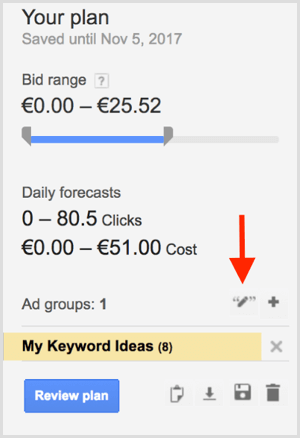 Vrsta podudaranja Google AdWords planera ključnih riječi