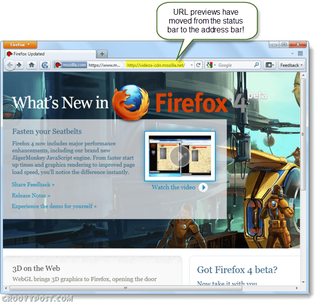 firefox 4 beta snimka zaslona