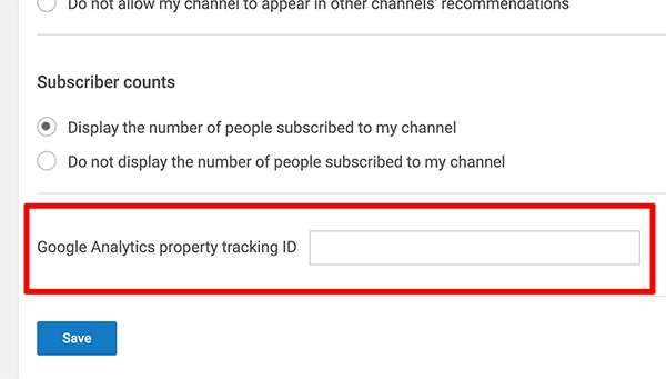 Google Analytics kako povezati ID praćenja svojstva s YouTube kanalom, korak 2