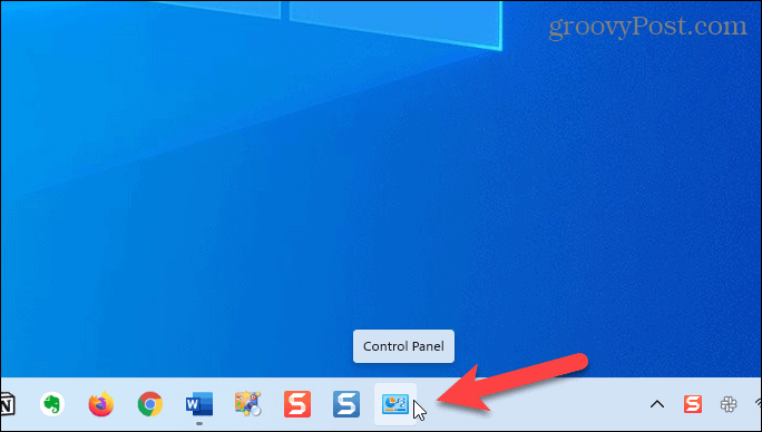 Upravljačka ploča na programskoj traci u sustavu Windows 11