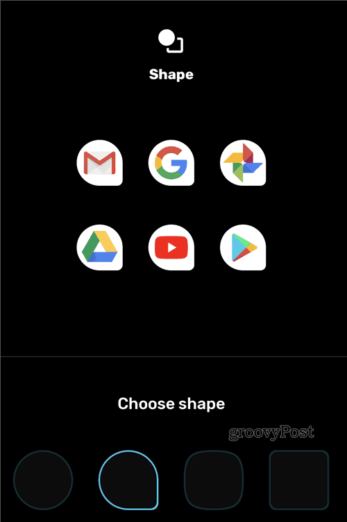 Ikona izbornika Google Pixel Style