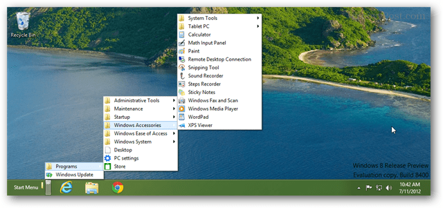 Windows 8 ljulja potpuno novi izbornik Start putem alatne trake sa zadacima