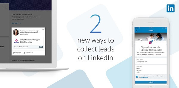 LinkedIn je predstavio dva nova načina prikupljanja potencijalnih klijenata pomoću novih LinkedIn-ovih obrazaca za potencijalne kupce za sponzorirani sadržaj.