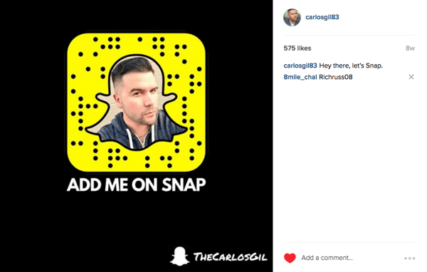 instagram oglas za promociju snapchat primjera
