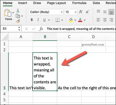 Primjer zamotanog teksta u Excelu