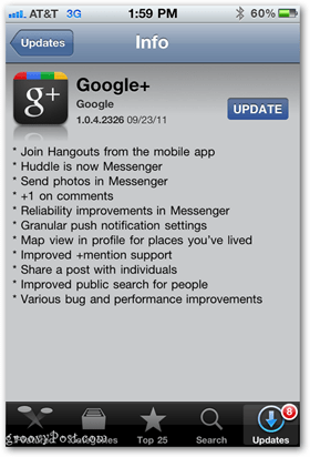 Ažuriranje aplikacije Google+ za iPhone i druge iOS uređaje