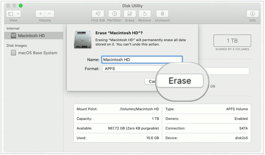 Brisanje Mac diska