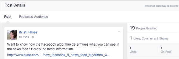 detalji o optimizaciji publike na facebooku