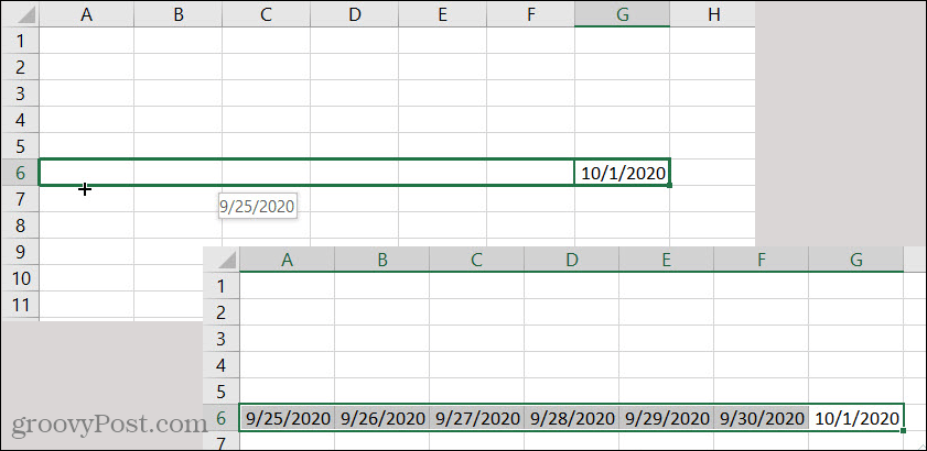 Excel Automatsko popunjavanje datuma unatrag