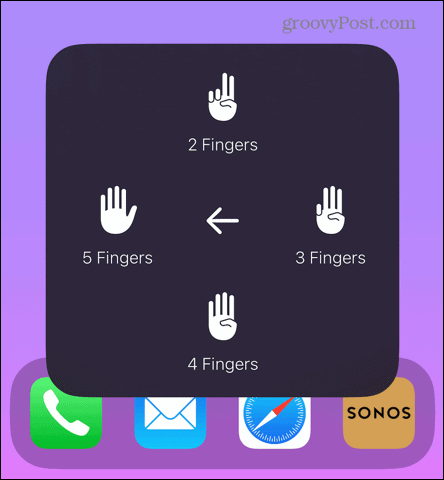 pomoćni dodir odaberite broj prstiju