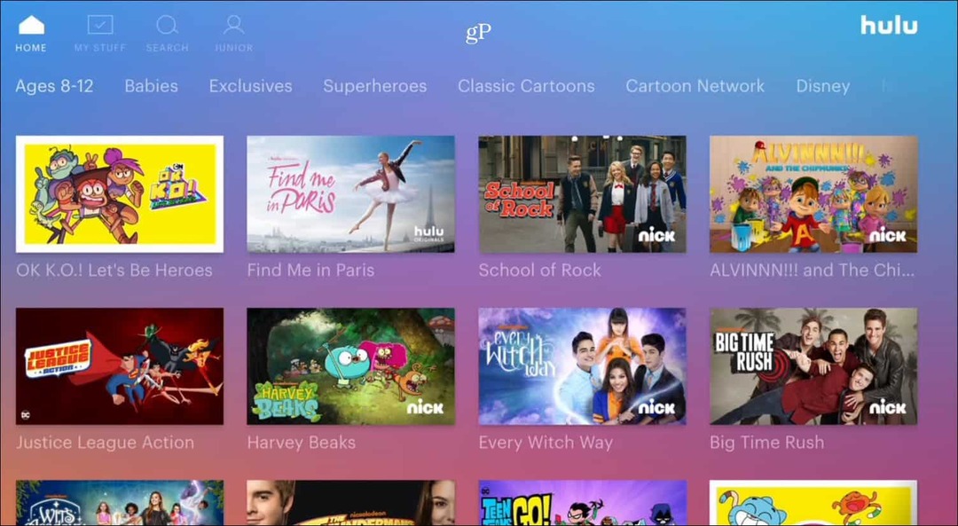 Hulu Kids Profile Apple TV