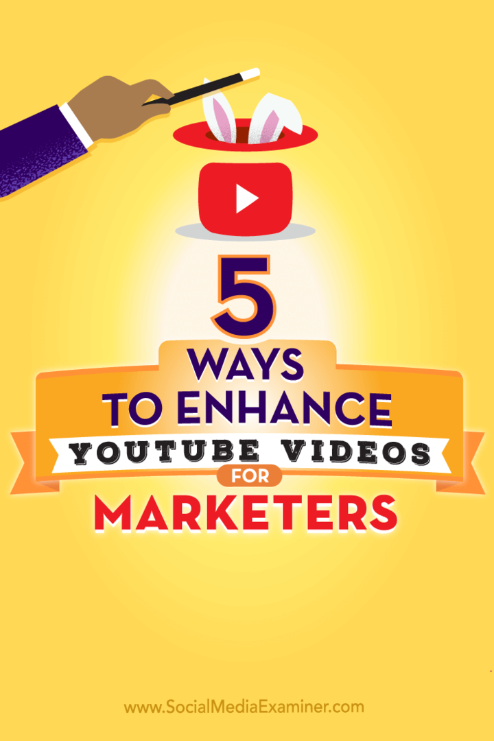 5 načina za poboljšanje YouTube videozapisa za marketinške stručnjake: Ispitivač društvenih medija