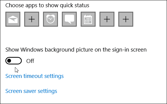 isključivanje zaslona za prijavu na pozadinu Windows