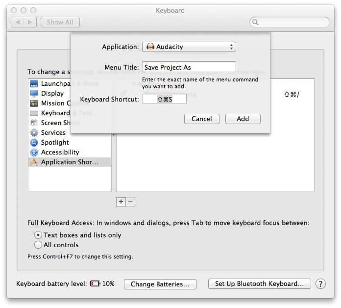 Kako stvoriti prečac na tipkovnici u bilo kojem programu Mac OS X