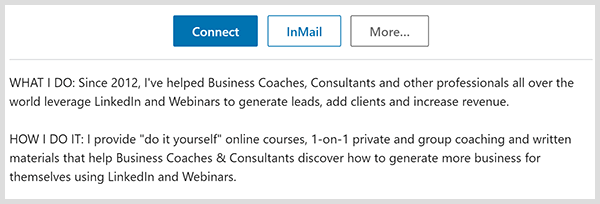 LinkedIn profil Johna Nema bilježi što radi i kako to radi.