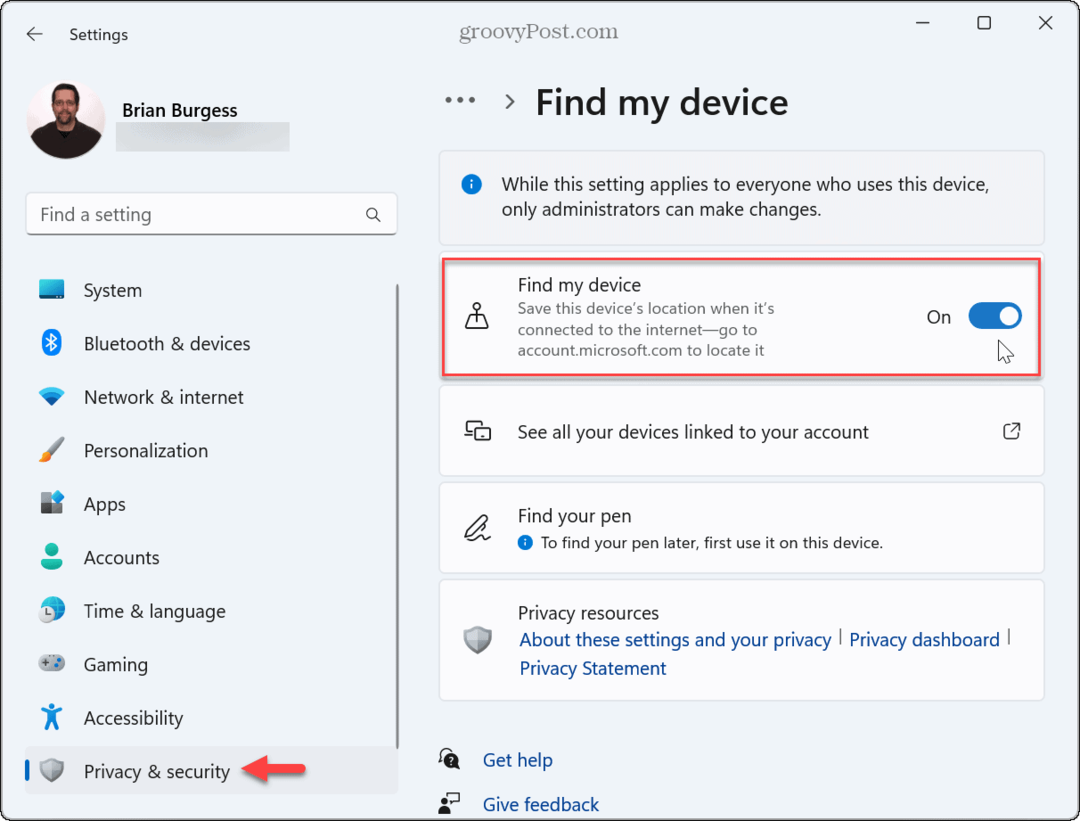 Kako omogućiti Pronađi moj uređaj u sustavu Windows 11