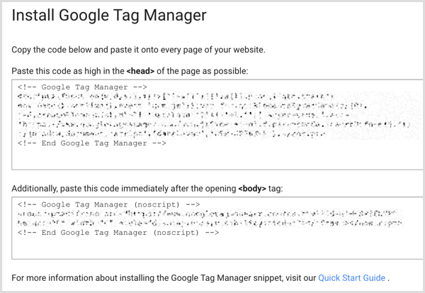 Instalacijski kôd Google upravitelja oznaka na web mjestu