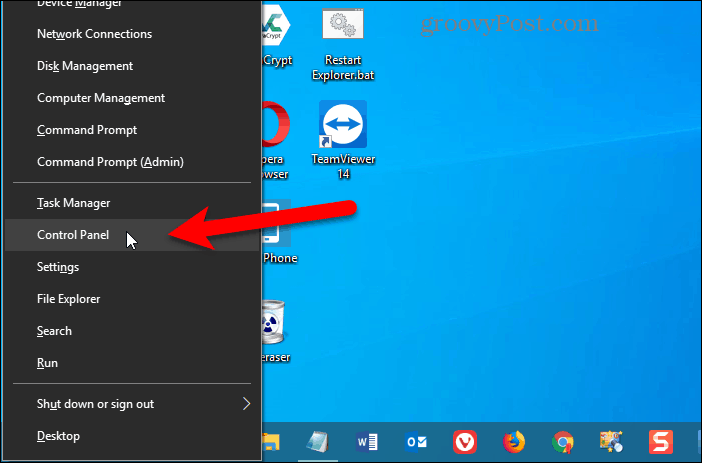 Dodana upravljačka ploča u izbornik Win + X u sustavu Windows 10